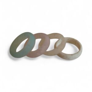 Elegant Pastel Silicone Ring Set of 4